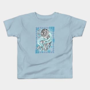 Tribal line Art Jellyfish / Baybayin word Ligaya (Happiness) Kids T-Shirt